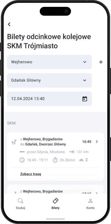 Lista połączeń SKM przed redesignem