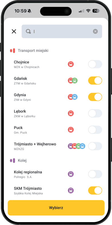Selektor organizatora po redesignie